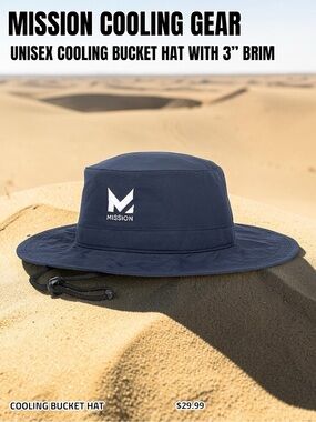 Mission Cooling  Gear- Unisex Cooling Bucket Hat - Navy